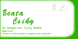 beata csiky business card
